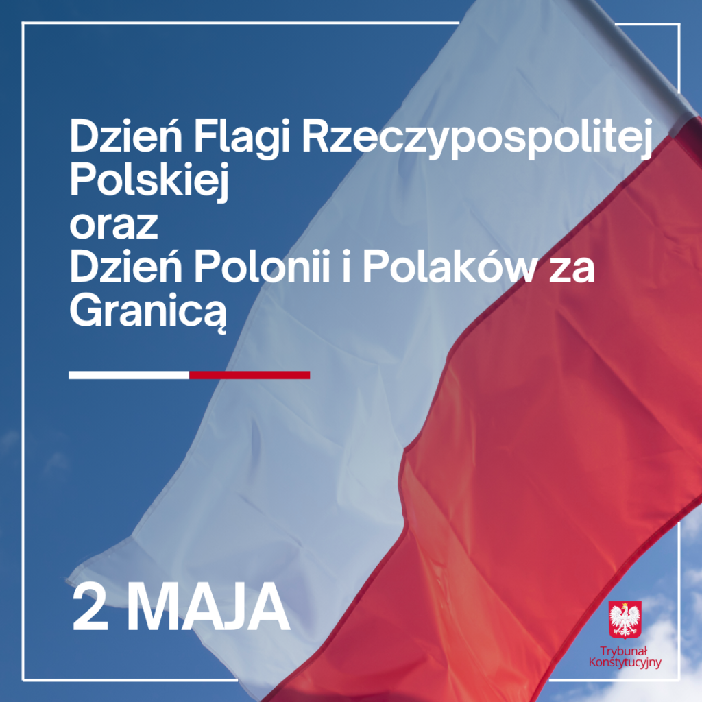 Grafika TK z polską flagą i informacją o świętach 2 maja