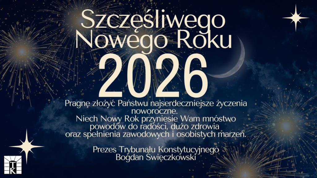 Oficjalna grafika TK z życzeniami zdrowia, radości i spełnienia marzeń w 2026 roku